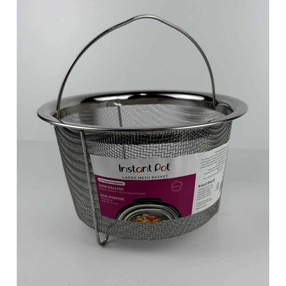 Instant Pot Large Mesh Basket Steamer Strainer Stainless Steel 6 Qt & 8 Qt